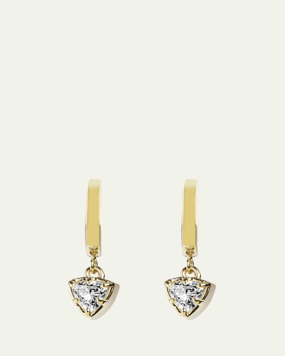 Trillion Solar Drop Huggie Earrings with Lab-Grown Diamonds